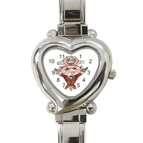 Father and Son Heart Italian Charm Watch from ArtsNow.com Front