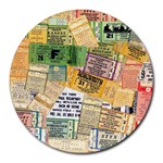 Retro Concert Tickets 8  Mouse Pad (Round)