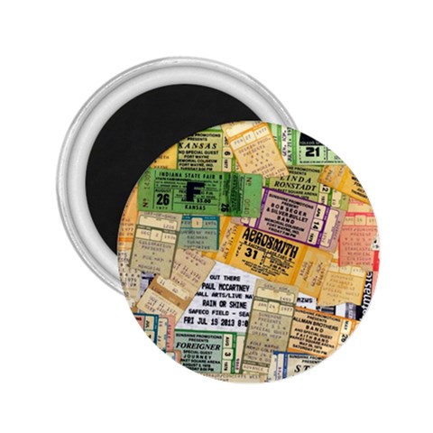 Retro Concert Tickets 2.25  Button Magnet from ArtsNow.com Front