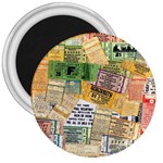 Retro Concert Tickets 3  Button Magnet