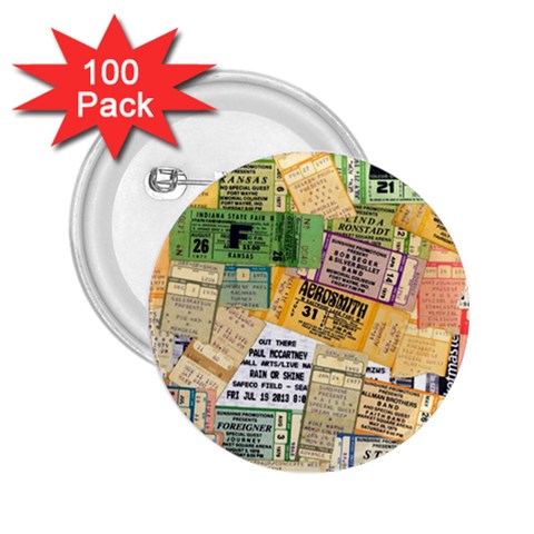 Retro Concert Tickets 2.25  Button (100 pack) from ArtsNow.com Front
