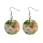 Retro Concert Tickets Mini Button Earrings