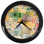 Retro Concert Tickets Wall Clock (Black)