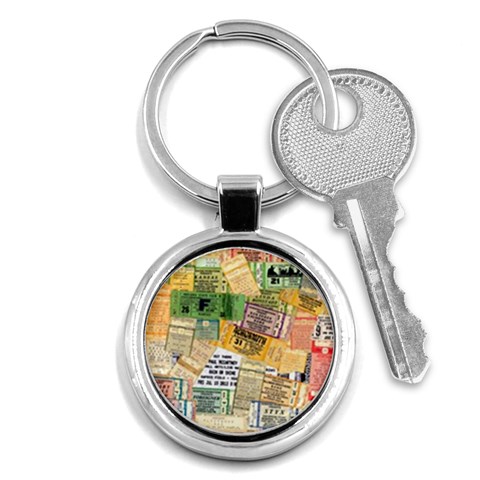 Retro Concert Tickets Key Chain (Round) from ArtsNow.com Front