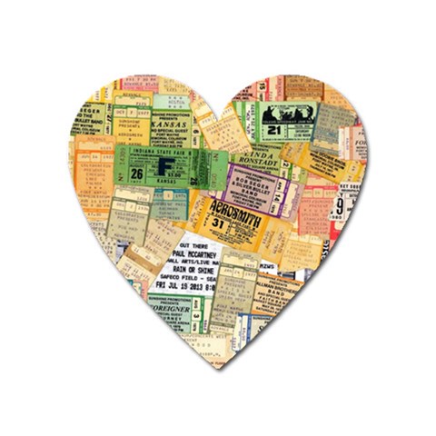 Retro Concert Tickets Magnet (Heart) from ArtsNow.com Front