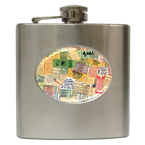 Retro Concert Tickets Hip Flask from ArtsNow.com Front