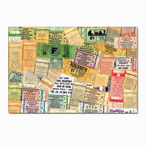Retro Concert Tickets Postcards 5  x 7  (10 Pack) from ArtsNow.com Front