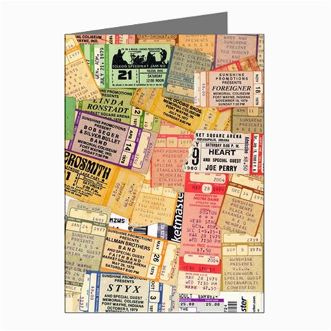 Retro Concert Tickets Greeting Card (8 Pack) from ArtsNow.com Left