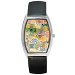 Retro Concert Tickets Tonneau Leather Watch