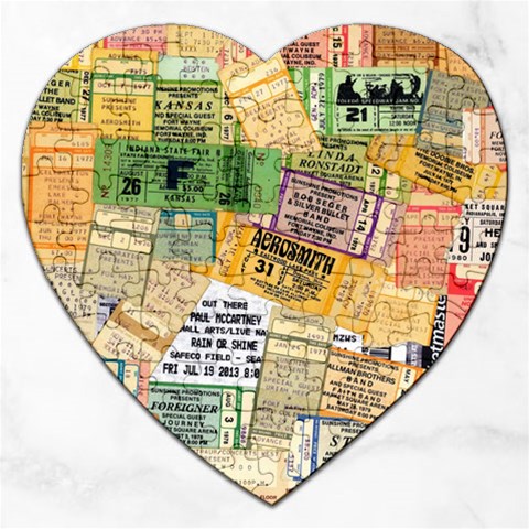 Retro Concert Tickets Jigsaw Puzzle (Heart) from ArtsNow.com Front