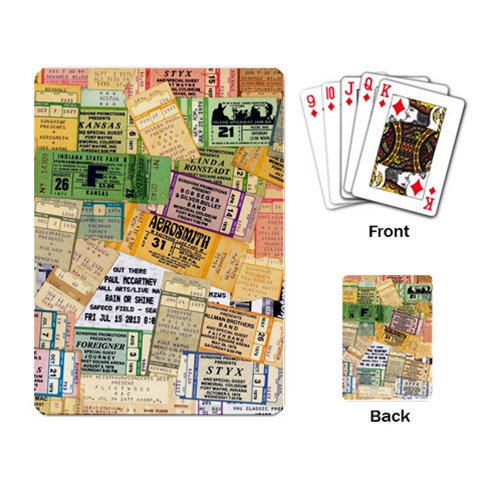 Retro Concert Tickets Playing Cards Single Design from ArtsNow.com Back