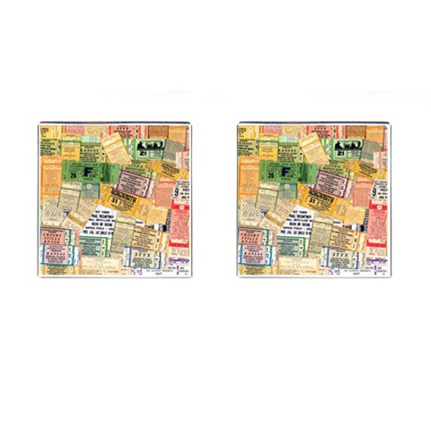 Retro Concert Tickets Cufflinks (Square) from ArtsNow.com Front(Pair)