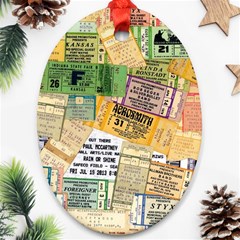 Retro Concert Tickets Oval Ornament (Two Sides) from ArtsNow.com Front