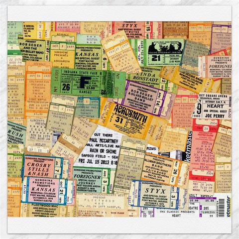 Retro Concert Tickets Canvas 12  x 12  (Unframed) from ArtsNow.com 11.4 x11.56  Canvas - 1