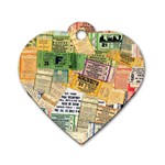 Retro Concert Tickets Dog Tag Heart (One Sided) 