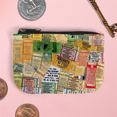 Retro Concert Tickets Coin Change Purse from ArtsNow.com Front