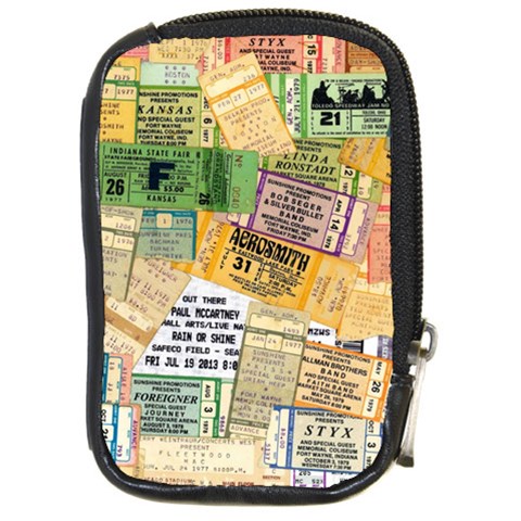 Retro Concert Tickets Compact Camera Leather Case from ArtsNow.com Front
