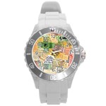 Retro Concert Tickets Plastic Sport Watch (Large)