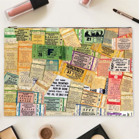 Retro Concert Tickets Cosmetic Bag (XXL) from ArtsNow.com Front
