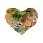 Retro Concert Tickets 16  Premium Heart Shape Cushion 