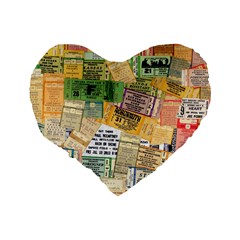 Retro Concert Tickets 16  Premium Heart Shape Cushion  from ArtsNow.com Back