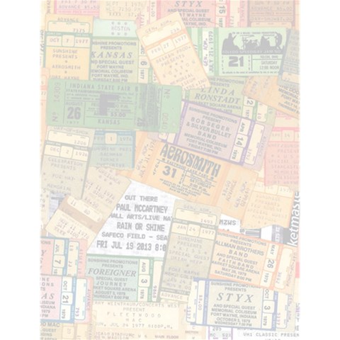 Retro Concert Tickets Large Memo Pad from ArtsNow.com 4.125 x5.5  Memopad