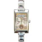 1794 World Map Rectangular Italian Charm Watch