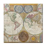 1794 World Map Ceramic Tile