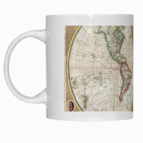 1794 World Map White Coffee Mug from ArtsNow.com Left