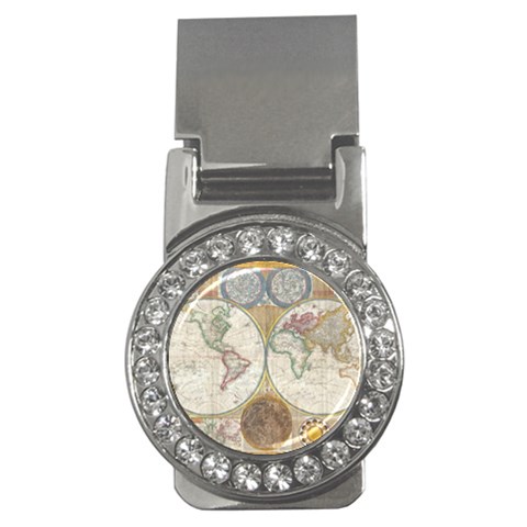 1794 World Map Money Clip (CZ) from ArtsNow.com Front