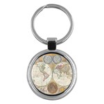 1794 World Map Key Chain (Round)