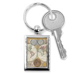 1794 World Map Key Chain (Rectangle)