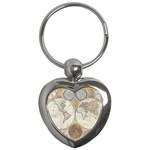 1794 World Map Key Chain (Heart)