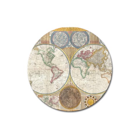 1794 World Map Magnet 3  (Round) from ArtsNow.com Front