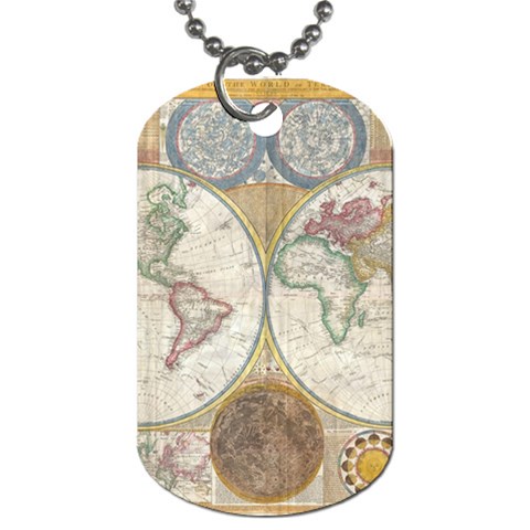 1794 World Map Dog Tag (One Sided) from ArtsNow.com Front