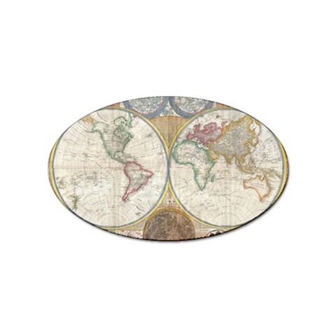 1794 World Map Sticker 10 Pack (Oval) from ArtsNow.com Front
