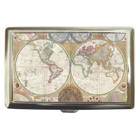 1794 World Map Cigarette Money Case from ArtsNow.com Front