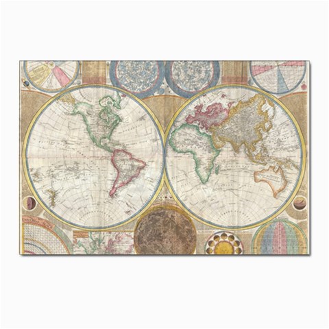 1794 World Map Postcards 5  x 7  (10 Pack) from ArtsNow.com Front