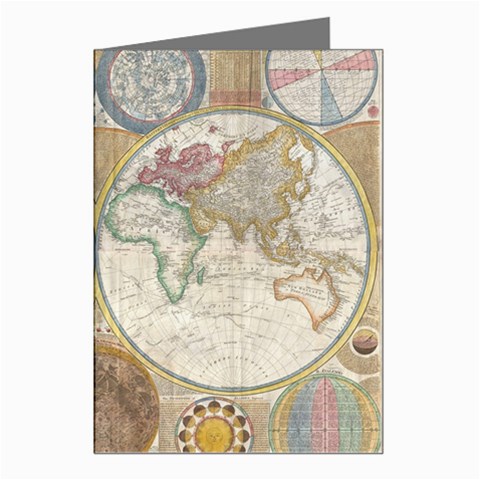1794 World Map Greeting Card (8 Pack) from ArtsNow.com Left