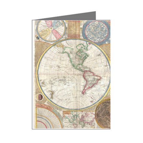1794 World Map Mini Greeting Card (8 Pack) from ArtsNow.com Right