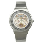 1794 World Map Stainless Steel Watch (Slim)