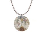 1794 World Map Button Necklace