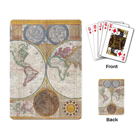 1794 World Map Playing Cards Single Design from ArtsNow.com Back