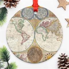 1794 World Map Round Ornament (Two Sides) from ArtsNow.com Back