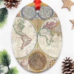 1794 World Map Oval Ornament (Two Sides) from ArtsNow.com Back