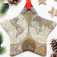 1794 World Map Star Ornament (Two Sides) from ArtsNow.com Front