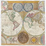 1794 World Map Canvas 12  x 12  (Unframed)