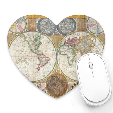 1794 World Map Mouse Pad (Heart) from ArtsNow.com Front