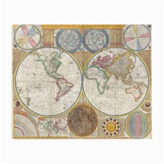 1794 World Map Glasses Cloth (Small, Two Sided) from ArtsNow.com Front