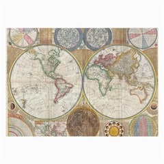 1794 World Map Glasses Cloth (Large, Two Sided) from ArtsNow.com Front